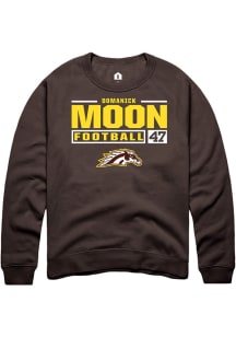Domanick Moon  Rally Western Michigan Broncos Mens Brown Football NIL Stacked Box Long Sleeve Crew..