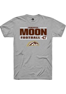 Domanick Moon  Western Michigan Broncos Grey Rally Football NIL Stacked Box Short Sleeve T Shirt