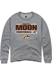 Domanick Moon  Rally Western Michigan Broncos Mens Grey Football NIL Stacked Box Long Sleeve Crew..