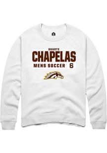 Duarte Chapelas  Rally Western Michigan Broncos Mens White NIL Stacked Box Long Sleeve Crew Sweats..