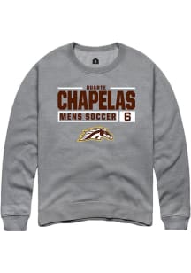 Duarte Chapelas  Rally Western Michigan Broncos Mens Grey NIL Stacked Box Long Sleeve Crew Sweatsh..