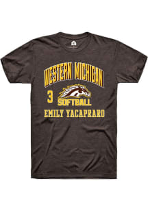 Emily Yacapraro  Western Michigan Broncos Brown Rally NIL Arch Logo Short Sleeve T Shirt