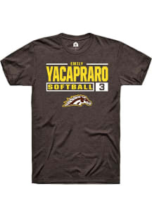 Emily Yacapraro  Western Michigan Broncos Brown Rally NIL Stacked Box Short Sleeve T Shirt