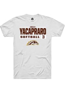 Emily Yacapraro  Western Michigan Broncos White Rally NIL Stacked Box Short Sleeve T Shirt
