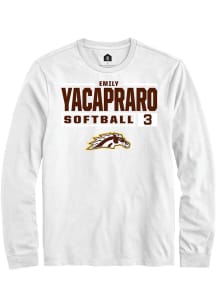 Emily Yacapraro  Western Michigan Broncos White Rally NIL Stacked Box Long Sleeve T Shirt