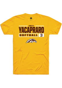 Emily Yacapraro  Western Michigan Broncos Gold Rally NIL Stacked Box Short Sleeve T Shirt