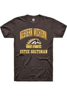 Estee Goltsman  Western Michigan Broncos Brown Rally NIL Arch Logo Short Sleeve T Shirt