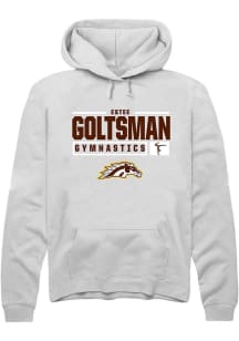 Estee Goltsman  Rally Western Michigan Broncos Mens White NIL Stacked Box Long Sleeve Hoodie