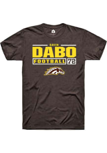 Gavin Dabo  Western Michigan Broncos Brown Rally Football NIL Stacked Box Short Sleeve T Shirt