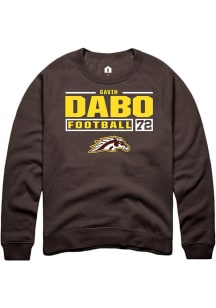Gavin Dabo  Rally Western Michigan Broncos Mens Brown Football NIL Stacked Box Long Sleeve Crew Sw..