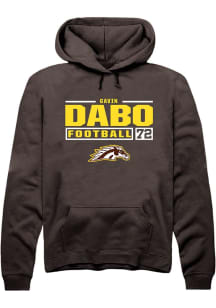 Gavin Dabo  Rally Western Michigan Broncos Mens Brown Football NIL Stacked Box Long Sleeve Hoodie