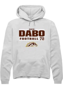 Gavin Dabo  Rally Western Michigan Broncos Mens White Football NIL Stacked Box Long Sleeve Hoodie
