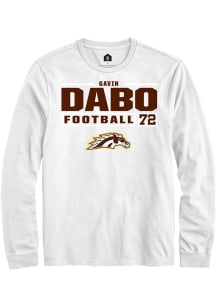 Gavin Dabo  Western Michigan Broncos White Rally Football NIL Stacked Box Long Sleeve T Shirt