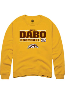 Gavin Dabo  Rally Western Michigan Broncos Mens Gold Football NIL Stacked Box Long Sleeve Crew Swe..