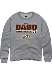 Gavin Dabo  Rally Western Michigan Broncos Mens Grey Football NIL Stacked Box Long Sleeve Crew Swe..