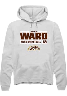 hutch ward  Rally Western Michigan Broncos Mens White NIL Stacked Box Long Sleeve Hoodie