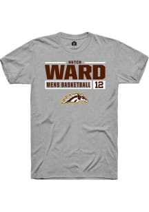 hutch ward  Western Michigan Broncos Grey Rally NIL Stacked Box Short Sleeve T Shirt