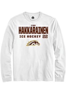 Iiro Hakkarainen  Western Michigan Broncos White Rally NIL Stacked Box Long Sleeve T Shirt