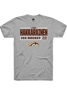 Iiro Hakkarainen  Western Michigan Broncos Grey Rally NIL Stacked Box Short Sleeve T Shirt