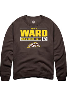 hutch ward  Rally Western Michigan Broncos Mens Brown NIL Stacked Box Long Sleeve Crew Sweatshirt
