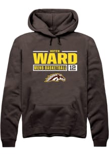 hutch ward  Rally Western Michigan Broncos Mens Brown NIL Stacked Box Long Sleeve Hoodie