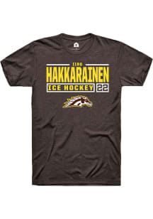 Iiro Hakkarainen  Western Michigan Broncos Brown Rally NIL Stacked Box Short Sleeve T Shirt
