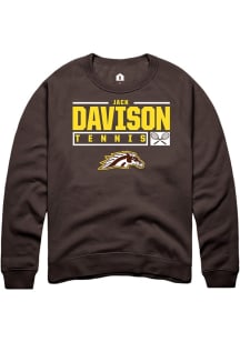 Jack Davison  Rally Western Michigan Broncos Mens Brown NIL Stacked Box Long Sleeve Crew Sweatshir..