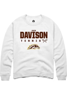 Jack Davison  Rally Western Michigan Broncos Mens White NIL Stacked Box Long Sleeve Crew Sweatshir..