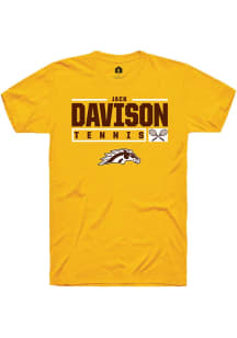 Jack Davison  Western Michigan Broncos Gold Rally NIL Stacked Box Short Sleeve T Shirt