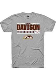 Jack Davison  Western Michigan Broncos Grey Rally NIL Stacked Box Short Sleeve T Shirt