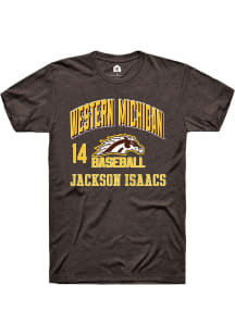 Jackson Isaacs  Western Michigan Broncos Brown Rally NIL Arch Logo Short Sleeve T Shirt