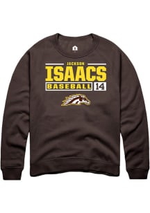 Jackson Isaacs  Rally Western Michigan Broncos Mens Brown NIL Stacked Box Long Sleeve Crew Sweatsh..