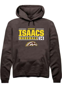 Jackson Isaacs  Rally Western Michigan Broncos Mens Brown NIL Stacked Box Long Sleeve Hoodie