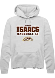 Jackson Isaacs  Rally Western Michigan Broncos Mens White NIL Stacked Box Long Sleeve Hoodie
