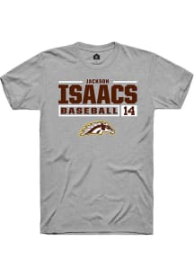 Jackson Isaacs  Western Michigan Broncos Grey Rally NIL Stacked Box Short Sleeve T Shirt