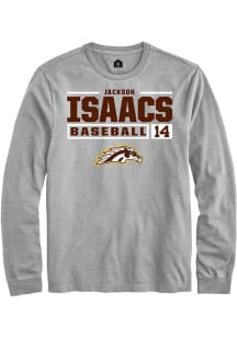 Jackson Isaacs  Western Michigan Broncos Grey Rally NIL Stacked Box Long Sleeve T Shirt