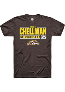 Jacob Chellman  Western Michigan Broncos Brown Rally Football NIL Stacked Box Short Sleeve T Shirt