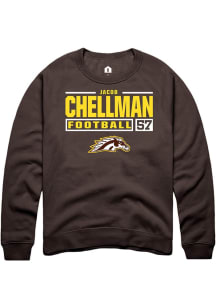 Jacob Chellman  Rally Western Michigan Broncos Mens Brown Football NIL Stacked Box Long Sleeve Cre..