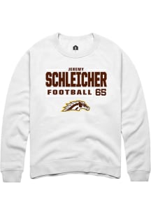 Jeremy Schleicher  Rally Western Michigan Broncos Mens White Football NIL Stacked Box Long Sleeve..