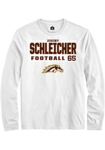 Jeremy Schleicher  Western Michigan Broncos White Rally Football NIL Stacked Box Long Sleeve T Shi..