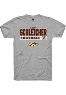 Jeremy Schleicher  Western Michigan Broncos Grey Rally Football NIL Stacked Box Short Sleeve T Shi..