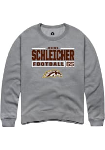 Jeremy Schleicher  Rally Western Michigan Broncos Mens Grey Football NIL Stacked Box Long Sleeve C..