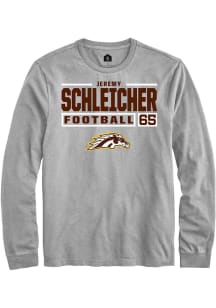 Jeremy Schleicher  Western Michigan Broncos Grey Rally Football NIL Stacked Box Long Sleeve T Shir..
