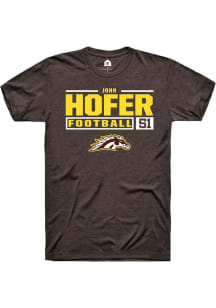 John Hofer  Western Michigan Broncos Brown Rally Football NIL Stacked Box Short Sleeve T Shirt