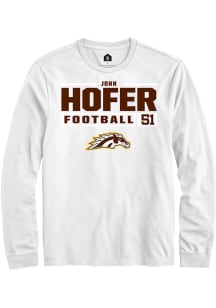 John Hofer  Western Michigan Broncos White Rally Football NIL Stacked Box Long Sleeve T Shirt