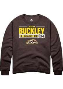 Jordan Buckley  Rally Western Michigan Broncos Mens Brown Football NIL Stacked Box Long Sleeve Cre..