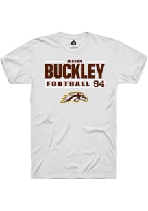 Jordan Buckley  Western Michigan Broncos White Rally Football NIL Stacked Box Short Sleeve T Shirt