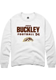 Jordan Buckley  Rally Western Michigan Broncos Mens White Football NIL Stacked Box Long Sleeve Cre..