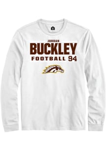 Jordan Buckley  Western Michigan Broncos White Rally Football NIL Stacked Box Long Sleeve T Shirt