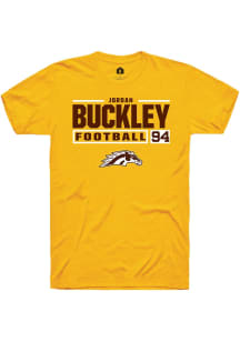 Jordan Buckley  Western Michigan Broncos Gold Rally Football NIL Stacked Box Short Sleeve T Shirt